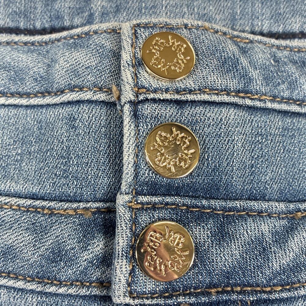 White House Black Market Extra High Rise Skinny Flare Embroidered Jean Size 8S - Picture 5 of 15